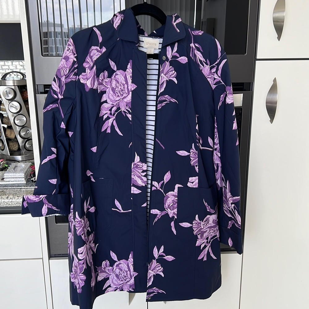Chico’s Hooded Rain Coat